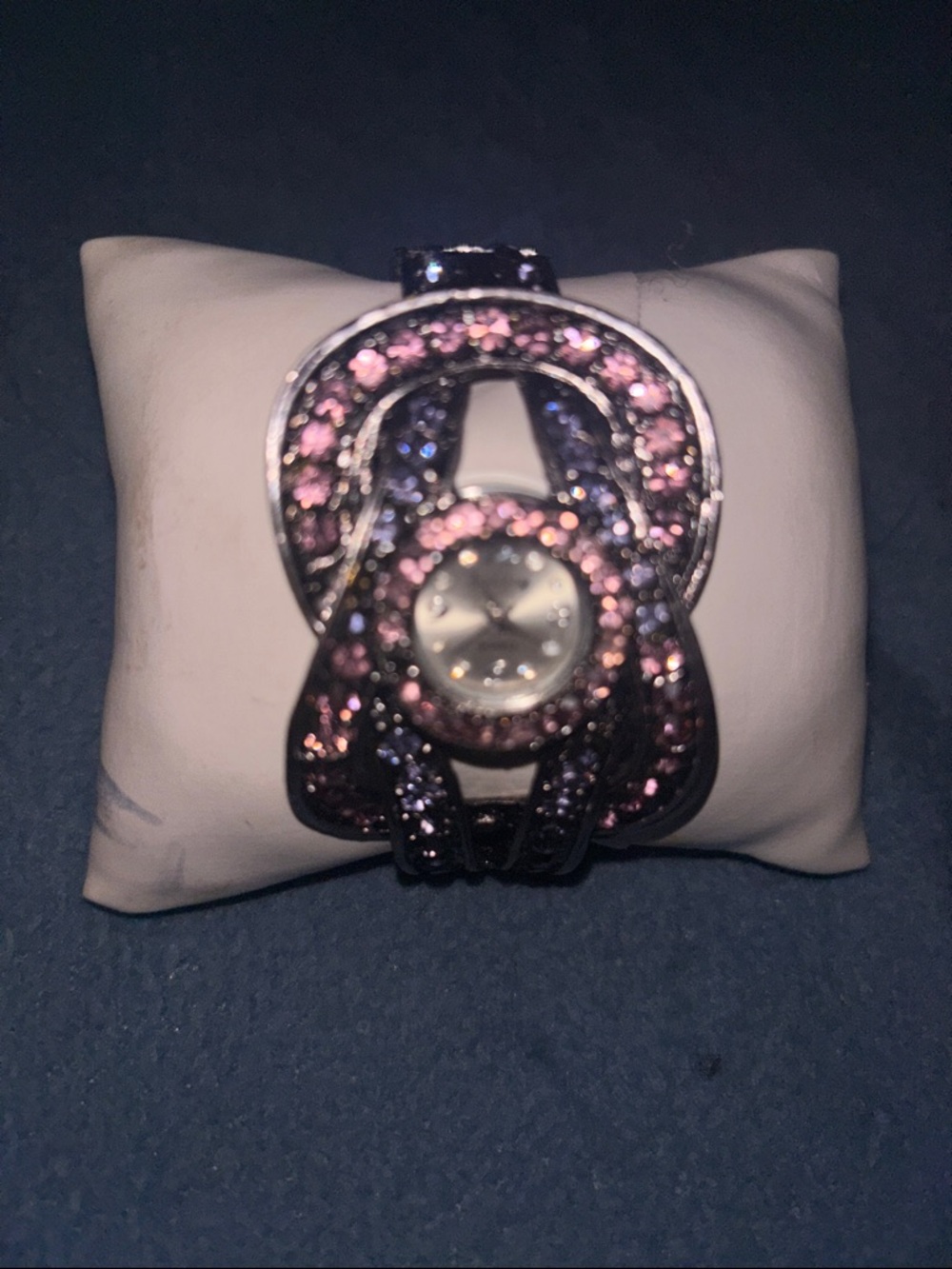 Pink Crystal Multi-Strand Bracelet Watch